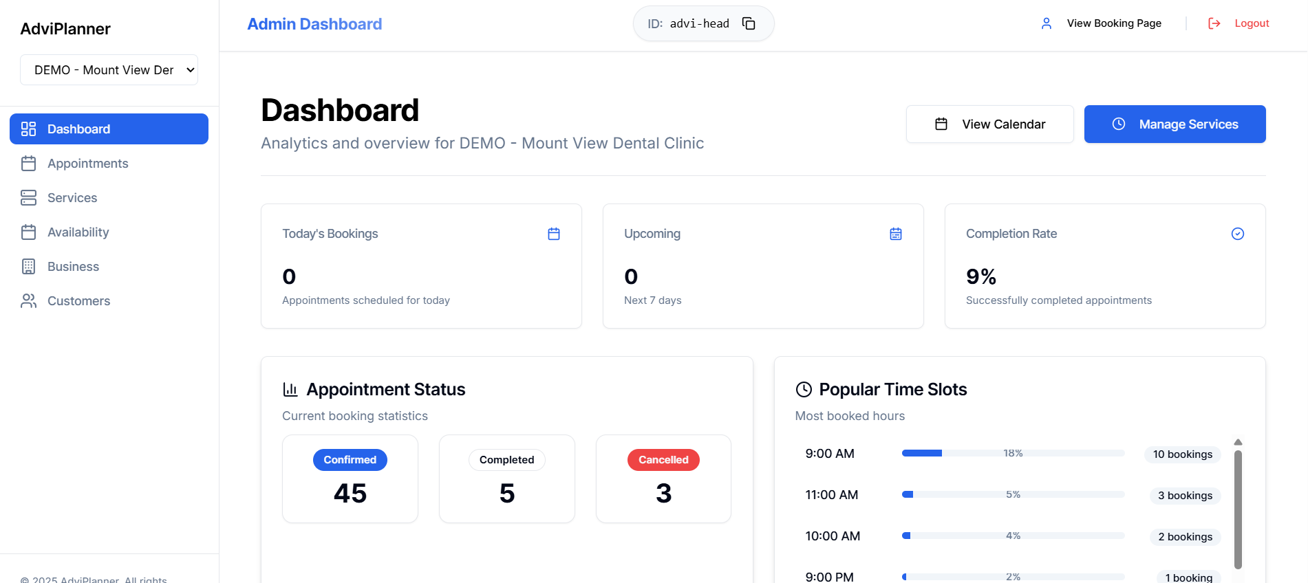 ADVI Planner Dashboard
