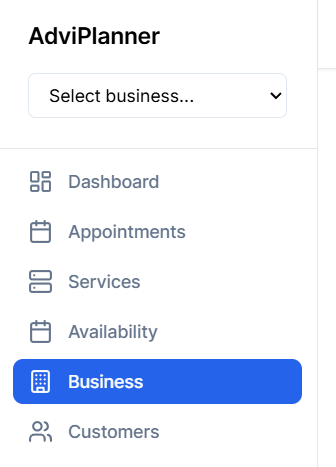 Business Menu Option